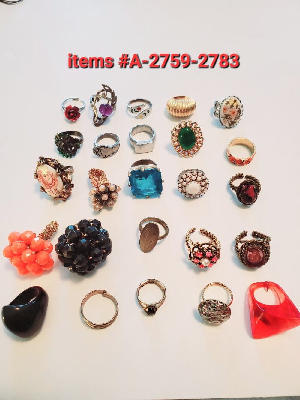 25 Rings, items # A -2759-2783,. wt   157 grams.